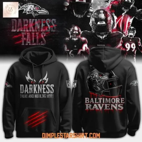 Discover Balti*more /Ravens All Black Darkness 3D Hoodie