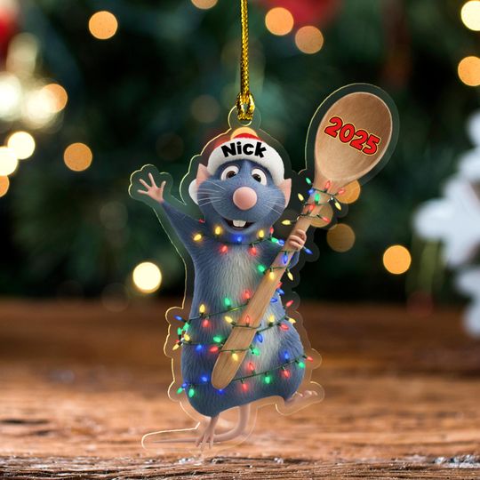 Discover Personalized Ratatouille Mouse Chef Christmas Ornament/Ratatouille Christmas Ornament/Disney Ratatouille Ornament/Christmas Keepsake OHY231