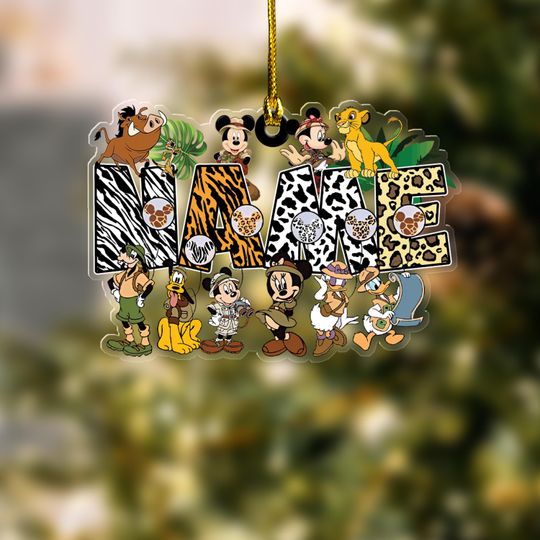 Discover Custom Name Animal Kingdom Ornament/Personalized Safari Disney Mickey Friends Ornament/Custom Name Safari Animal Kingdom Ornament OGXO19