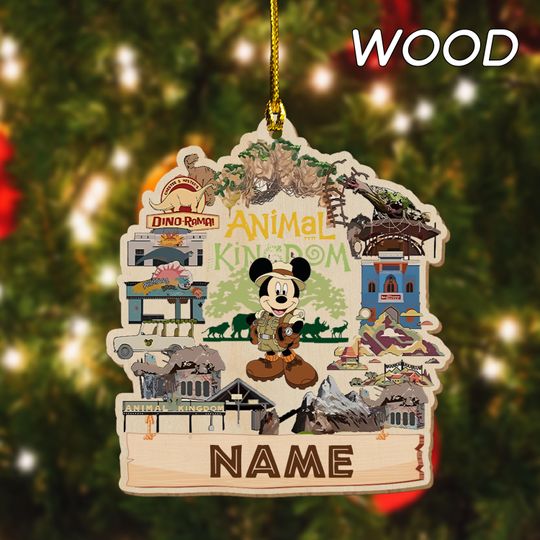 Discover Custom Name Animal Kingdom Ornament/Personalized Safari Disney Mickey Friends Ornament/Custom Name Safari Animal Kingdom Ornament OGYP37