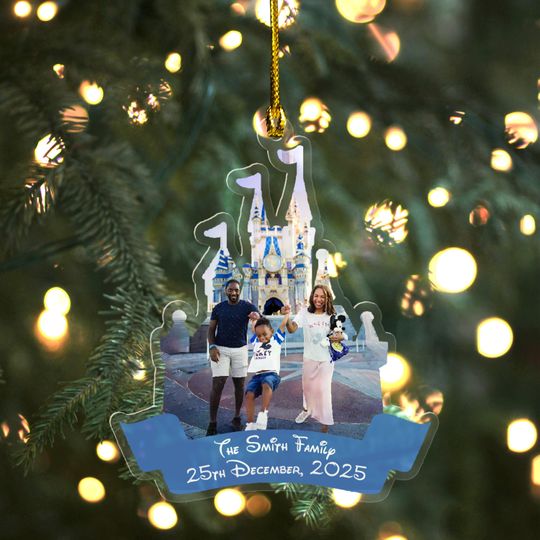 Discover Personalized Disney Trip Ornament/Custom Photo Disney Family Ornament/Disneyworld Disneyland Ornament/Family Vacation Photo Ornament OHV320
