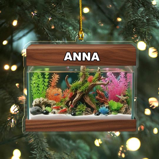Personalized Aquarium Christmas Ornament, Fish Christmas Acrylic Ornament