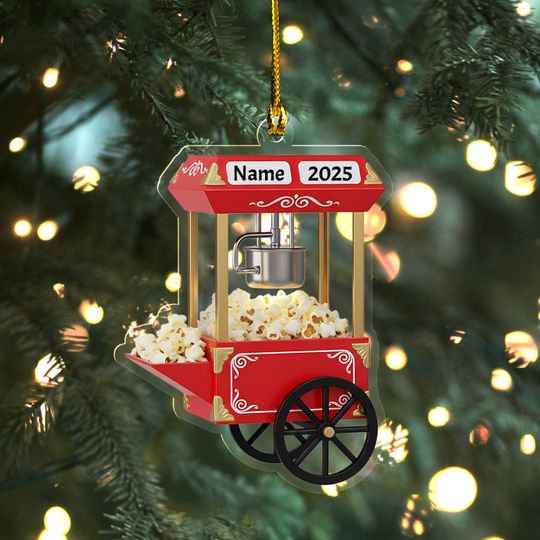 Discover Personalized Popcorn Machine Ornament, Popcorn Machine Ornament, Popcorn Popcorn Cup Ornament, Personalized Popcorn Box Ornament UN5520