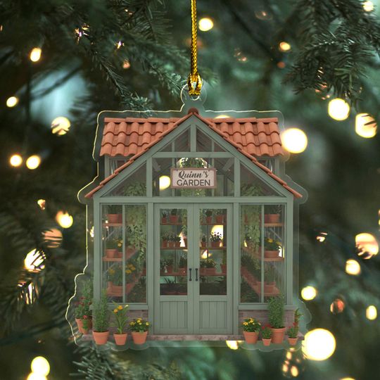 Discover Personalized Garden House Shape Flat Ornament, Gardening Christmas Ornament,Xmas Gift for Gardener, Plant Lover Gift, Gardening Lover UN5A44
