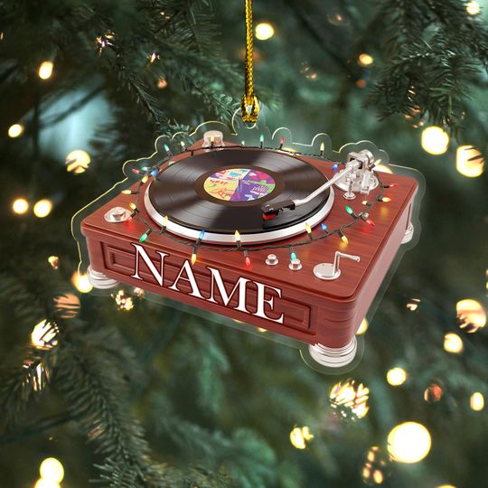 Discover Personalized Vinyl Record 2D Ornament 2025, Vinyl Record Keepsake,Personalized Vinyl Record Machine Christmas Ornament, UN5A42
