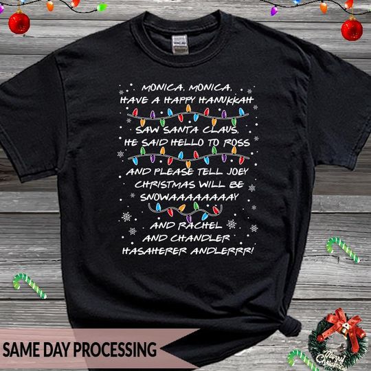 Discover Christmas Phoebe's Song Jumper, Funny Friends T-Shirt, Monica Have a Happy Hanukkah Sweatshirt,Monica Lover T-Shirt