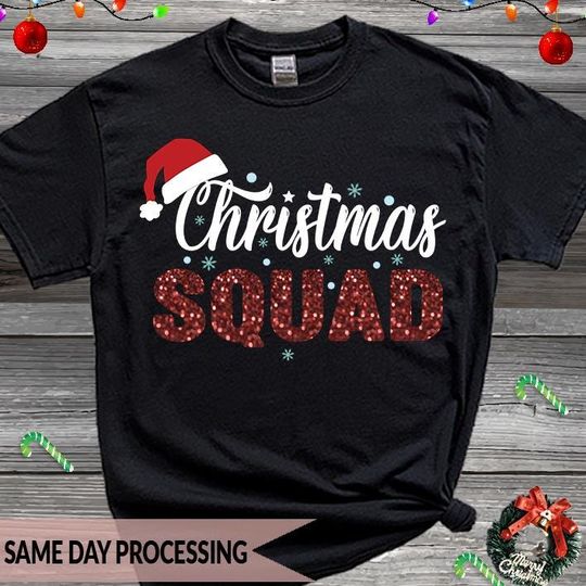 Discover Family Christmas T-Shirt, Santa Squad Matching Shirt, Funny Xmas Tee for Ladies