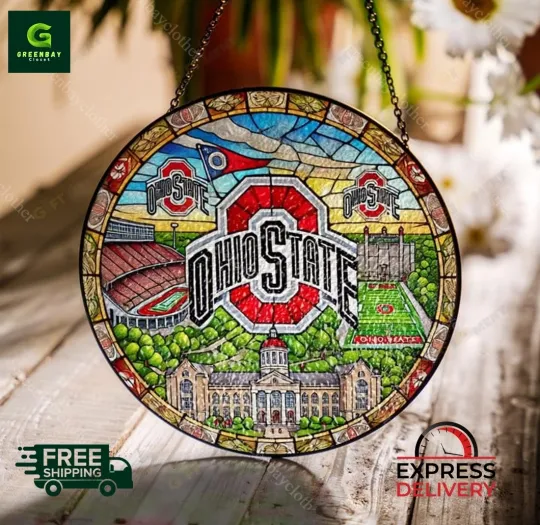 Discover Ohio State University Stained Glass Suncatcher Window Hanging Rainbow Maker