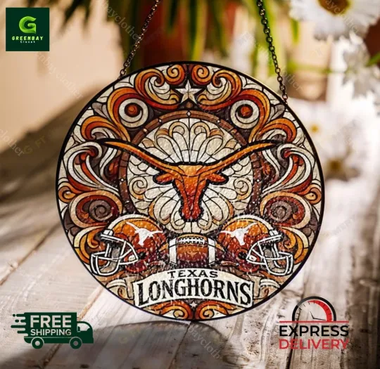Discover Texas Longhorns Football Stained Glass Suncatcher Window Hanging Rainbow Maker