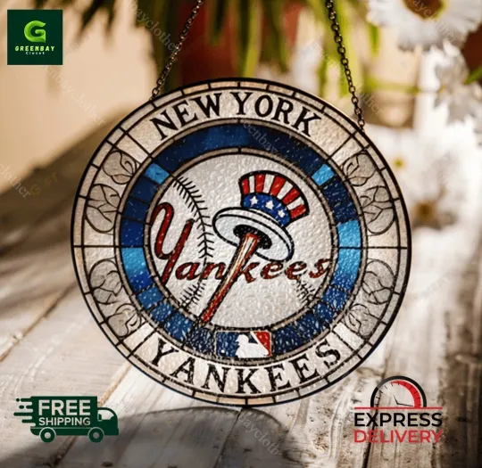 Discover New York Yankees Stained Glass Suncatcher Window Hanging Rainbow Maker Decor