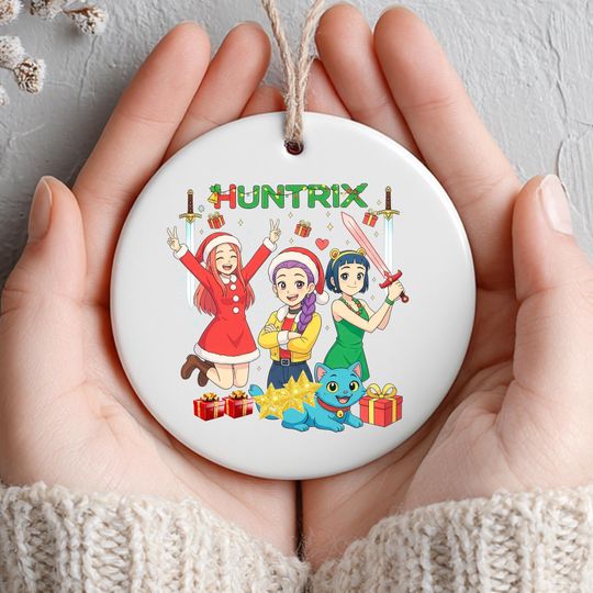 Huntrix KPOP Christmas Ornament, Personalized Mira, Rumi & Zoey Demon Hunters Keepsake, Custom Holiday Decoration for Her