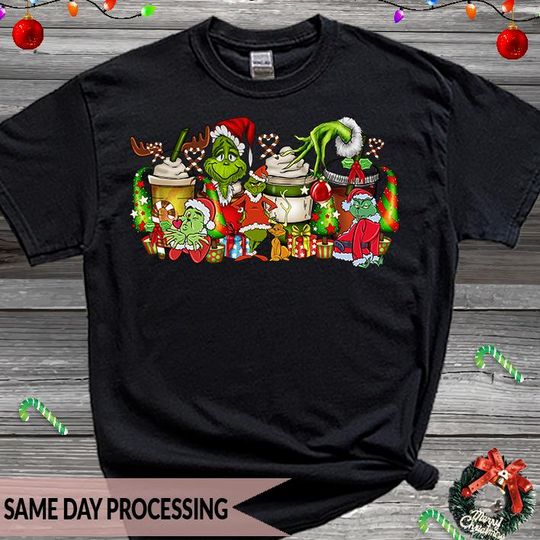 Discover Funny Christmas Characters T-Shirt for Men and Women, Santa, Elf, Reindeer, Baubles Holiday Tee