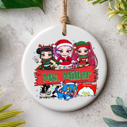Huntrix KPOP Ceramic Ornament 2025, Demon Hunters Christmas Decoration 2025, Holiday Keepsake, Anime Fan Gift, Printed 2 Sides