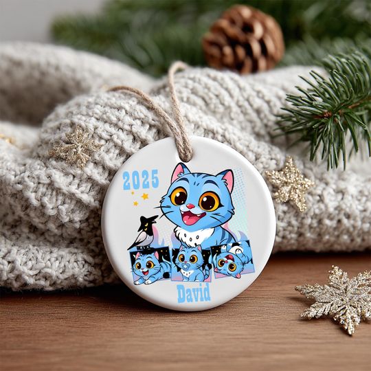 Discover Personalized Demon Hunter Inspired Tiger Ceramic Ornament, 2025 Christmas Gift, Demon Hunters Keepsake, Gift for Friends, Printed 2 Sides