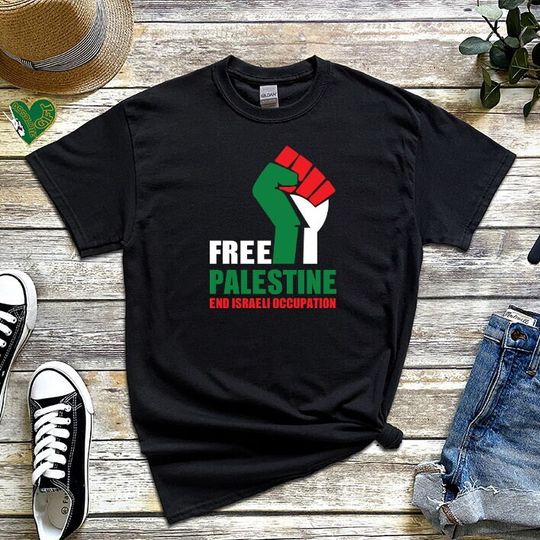 Discover Palestine Flag T-Shirt Crewneck Humanity Freedom
