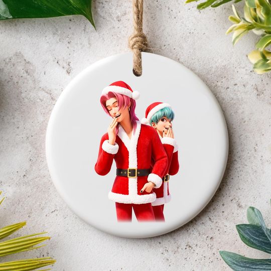 Discover Funny Character Ornament, Cute Holiday Decoration with Festive Characters, Gifts & Candy Canes for Xmas Fans, Printed 2 Sides
