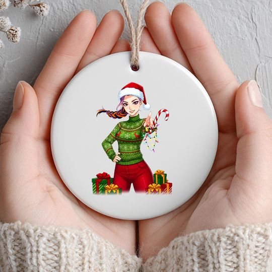 Discover Hot Girl Ceramic Ornament, Unique Fan Gift, KPOP Merchandise, Collectible Holiday Decoration, Music Lover Keepsake, Printed Two Sides