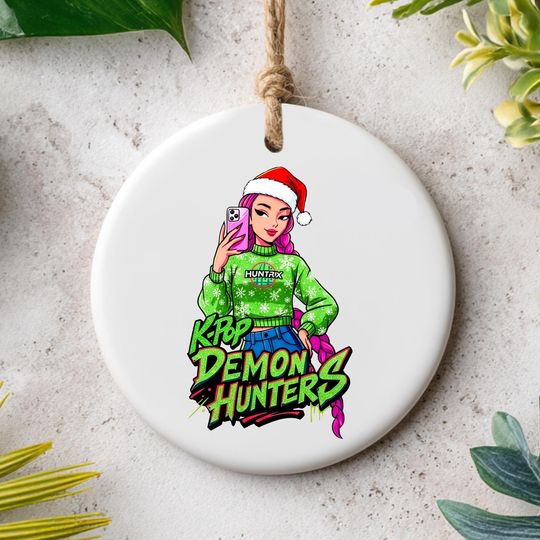 Discover KPOP Demon Hunter Ornament, Christmas Demon Hunter Keepsake, Custom Decoration Gift for Her, Printed 2 Sides