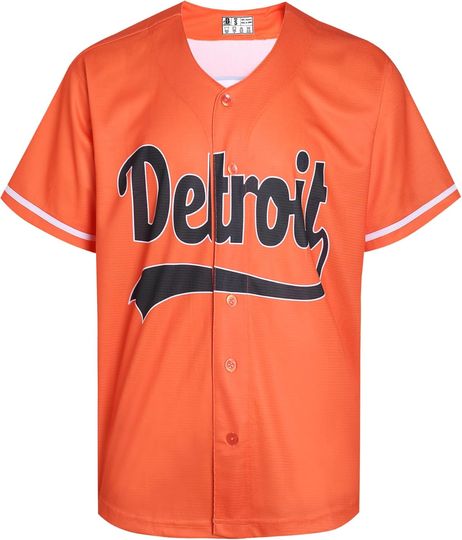 Discover DeHANER City Baseball Jersey Men Women Button-Down Casual Streetwear Fans Tops