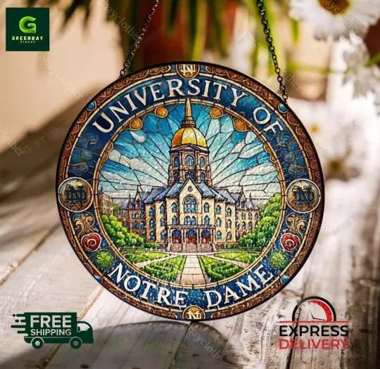 Discover University of ND Suncatcher Stained Glass Window Hanging Decor