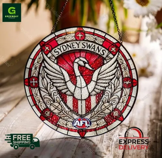 Discover Sydney Swans AFL Suncatcher Stained Glass Window Hanging Decor