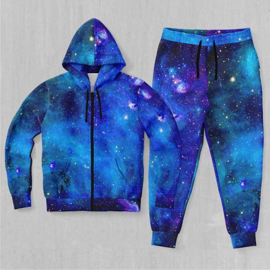 Stardust Galaxy Outer Space Zip-Up Hoodie and Joggers Set Tracksuit