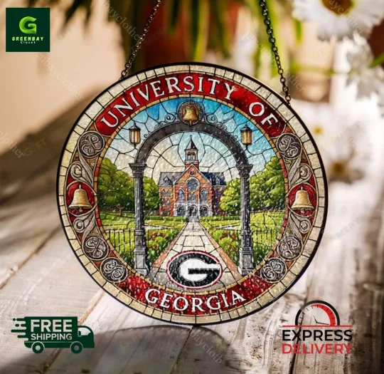 Discover University of Georgia Suncatcher Stained Glass Window Hanging Decor