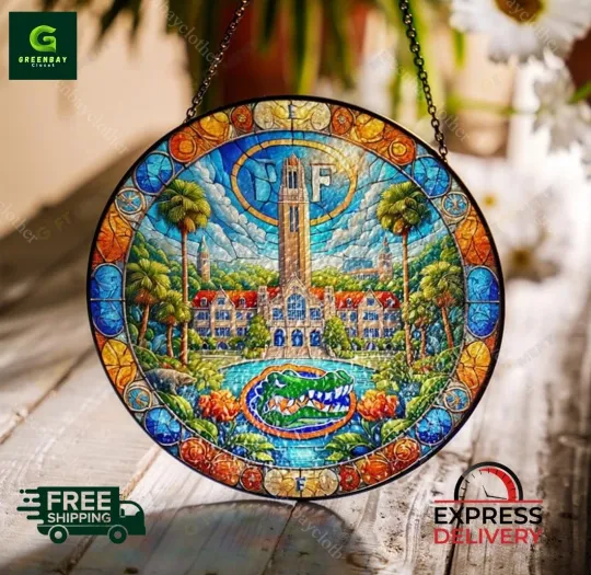 Discover University of Florida Suncatcher Stained Glass Window Hanging Decor