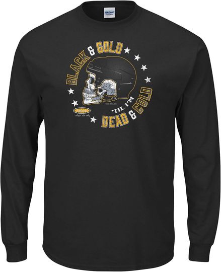 Discover Pittsburgh Hockey Fans 3D Long Sleeve T-Shirt Black and Gold Till I'm Dead and Cold
