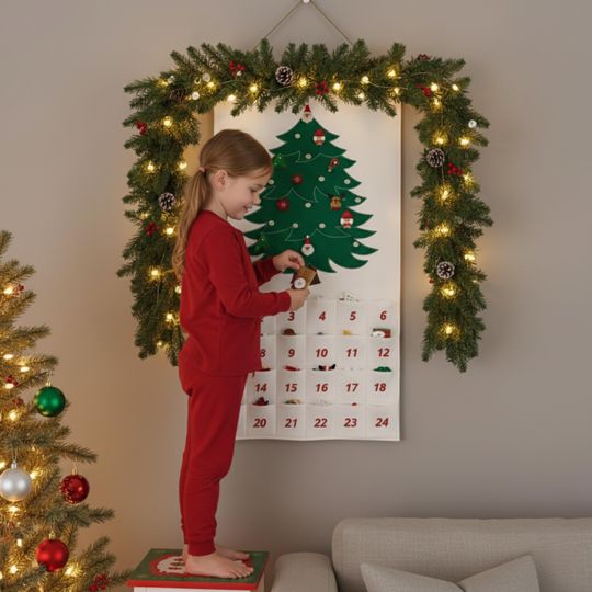 Fabric Advent Calendar, Christmas Countdown, Wall Hanging