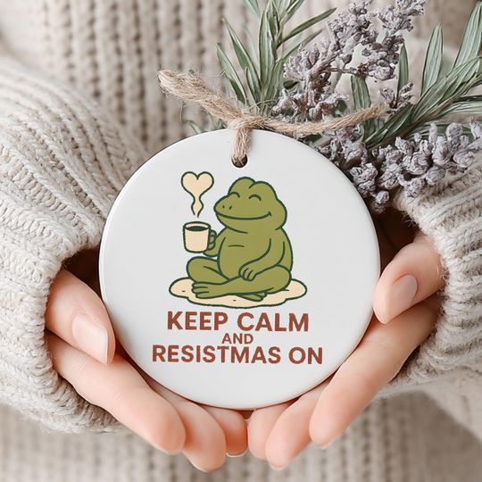 Discover Keep Calm Ceramic Ornament, Simple and Stylish Decoration to Inspire Peace and Relaxation During the Holiday Season, Printed 2 Sides