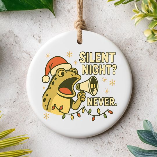 Discover Silent Night Ceramic Ornament, Elegant and Timeless Christmas Decoration ,Perfect for Adding a Touch of Peace ,Printed 2 Sides