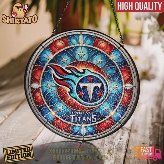 Discover Tennessee Football Team Titanss Suncatcher Stained Glass Window Hanging Gifts