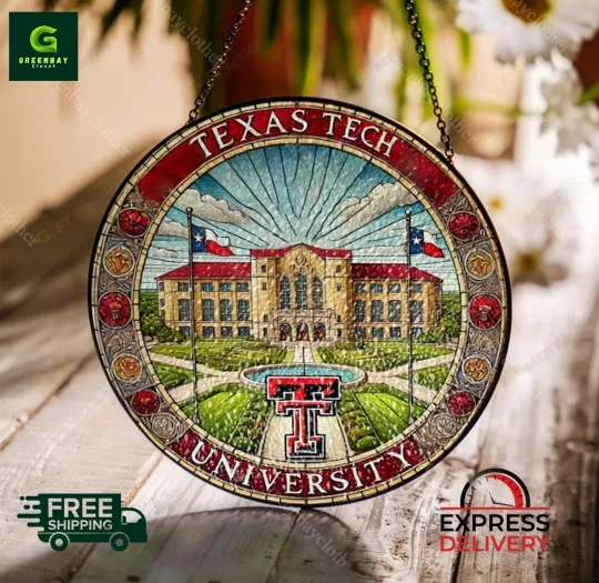 Discover Texas Tech University Suncatcher Stained Glass Window Hanging Decor