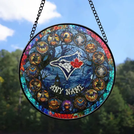Toronto Blue Jays Suncatcher Stained Glass Window Hanging Decor