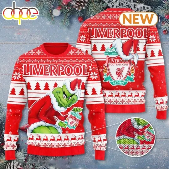 Discover EPL Liverpool funny character FC Merry Christmas Ugly Christmas Sweater