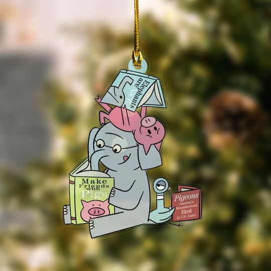Discover Elephant And Piggie Acrylic Ornament, Piggie Ornament, Elephant Piggie Pigeon Friends Keepsake