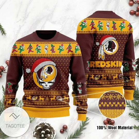 Discover Redskins Grateful Merry Christmas Dead Ugly Christmas Sweater Full Sizes