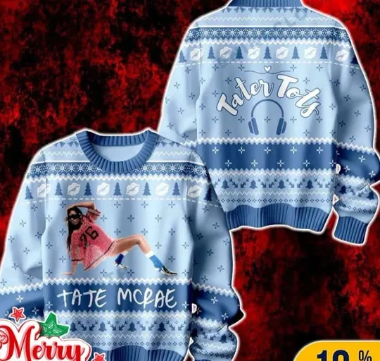 Discover holiday Tate Mcrae Tater Tots Ugly Christmas Sweater All sizes