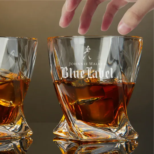 Engraved Johnnie Walker Blue Label Twisted Whiskey Glass