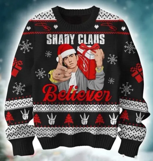 Discover Ugly Christmas Sweater Eminem Claus,Gift Idea For Fans