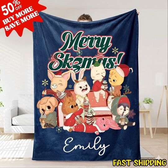 Discover Kpop Stray Kids SKZoo Fleece Blanket, Stray Kids K-Pop Blanket