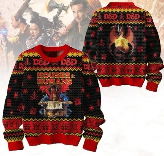Ugly Christmas Sweater Dungeons And Dragons,Gift Idea For Fans