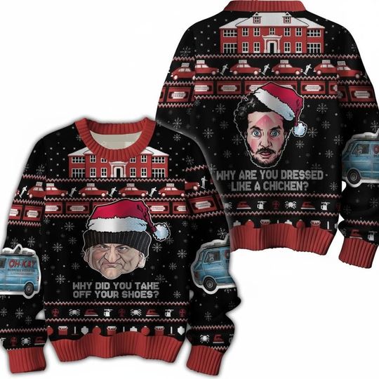 Home Alone Ugly Christmas Sweater Funny Movie Sweater Holiday Gift