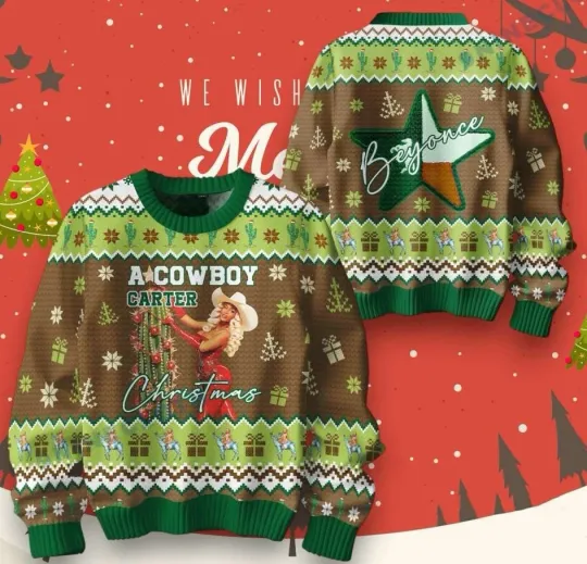 Discover Ugly Christmas Sweater Beyonce A Cowboy Carter,Gift Idea For Fans