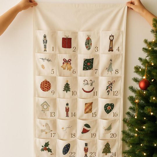 Fabric Advent Calendar Wall for Kids