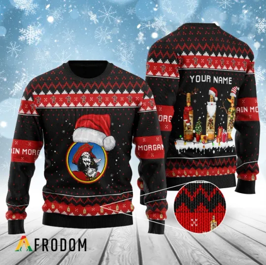 Personalized No Laws When Drinking Hard Tea with Funny Santa Ugly Sweater