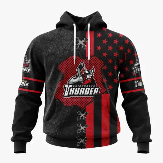 Personalize Adirondack Thunder Flag Design Hoodie Pullover Fan Gear Gift