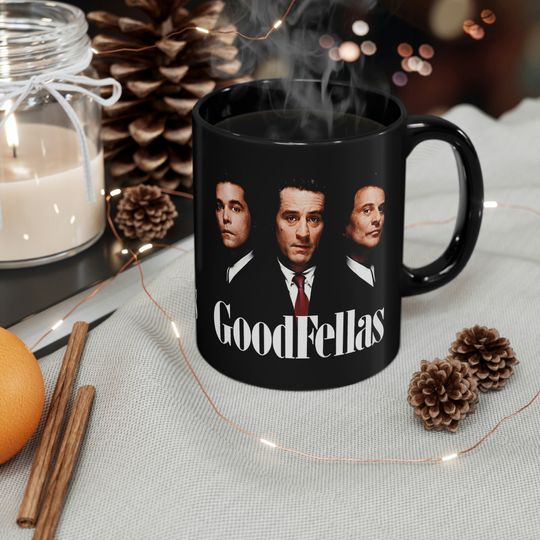 Goodfellas Three Wise Men 90s Gangster Movie Logo Mug Black Coffee Cup