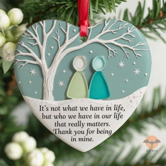 Custom Friendship Ornament, Best Friends Christmas Gift, Gifts for Besties BFF Window Decor, Christmas Tree Decor Ornament